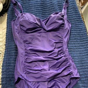 Purple one piece bathing suit size 10